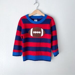Y2K Little Rebels Textured Football Striped Knit Sweater 4T